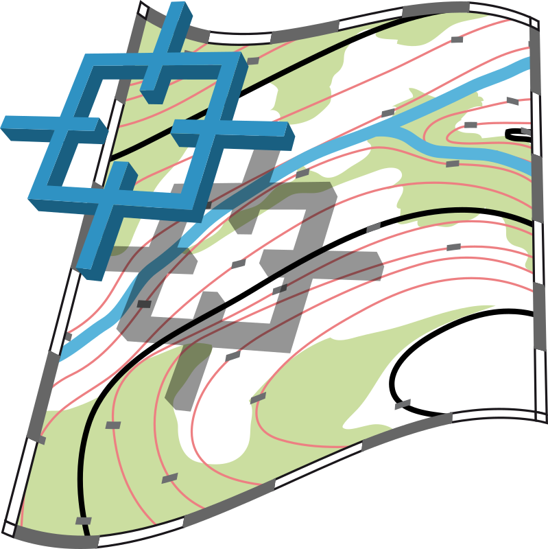 Carte topographique avec pointeur - Topographic map with pointer