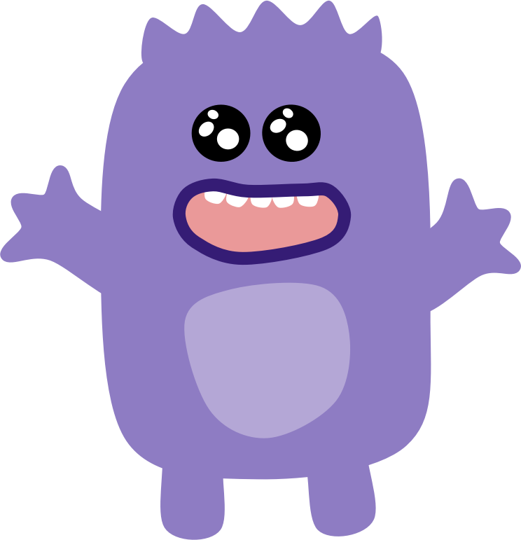 cute purple monster clipart