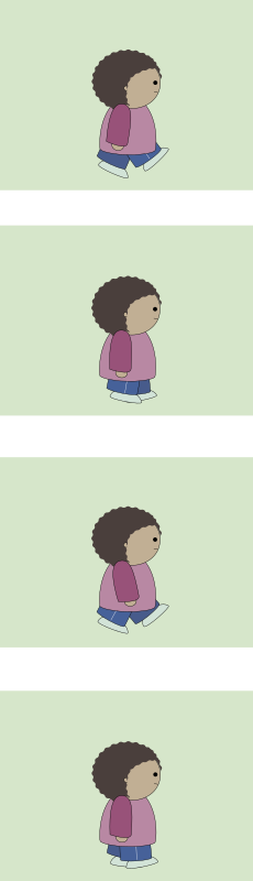 walk cycle, 4 animation frames