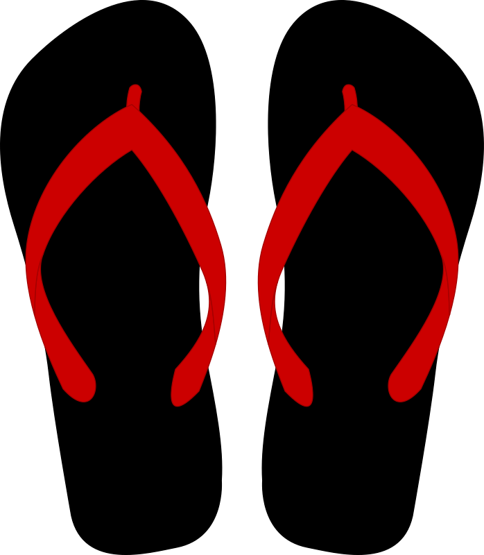 Flipflops Black and Red - Openclipart