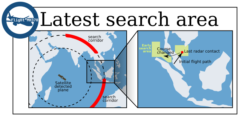 Search Area Malaysian flight MH 370 