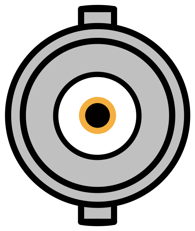 BNC female axis view