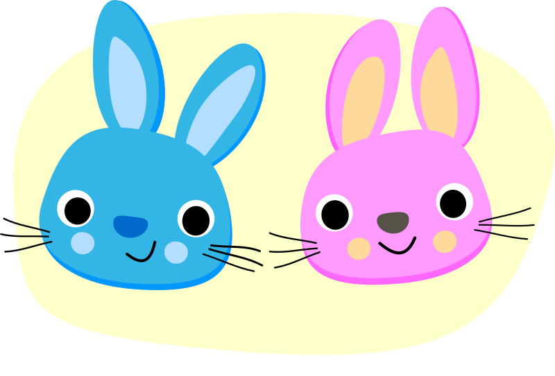 Happy Easter - Rabbits - Openclipart