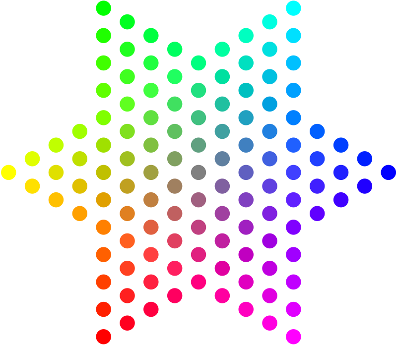 Color Dots Hexagram