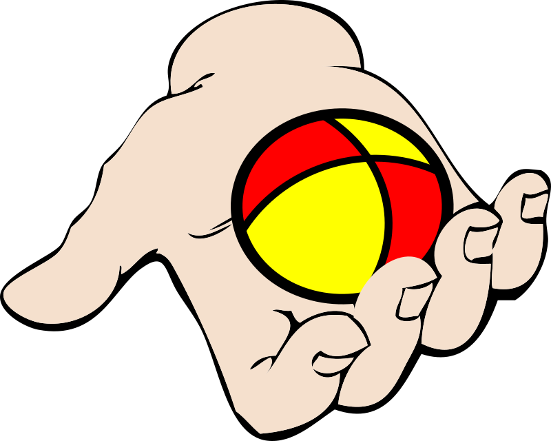 hand with juggling ball