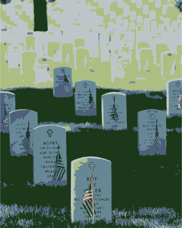 Graves at Arlington on Memorial Day Colorized