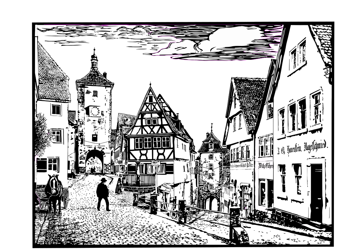 Cityscape of Rothenburg, Germany