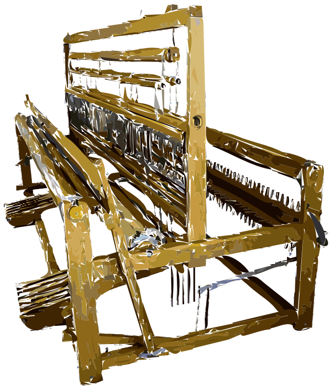 Old Fashioned Fabric Loom Vectorized