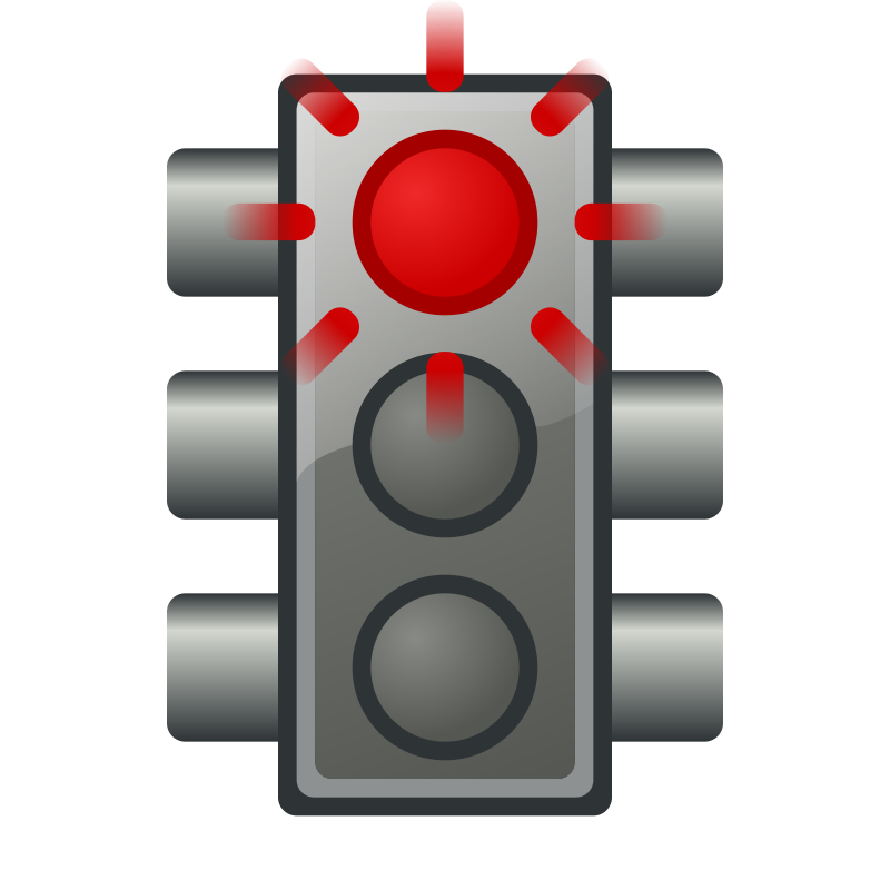 Flashing red traffic light