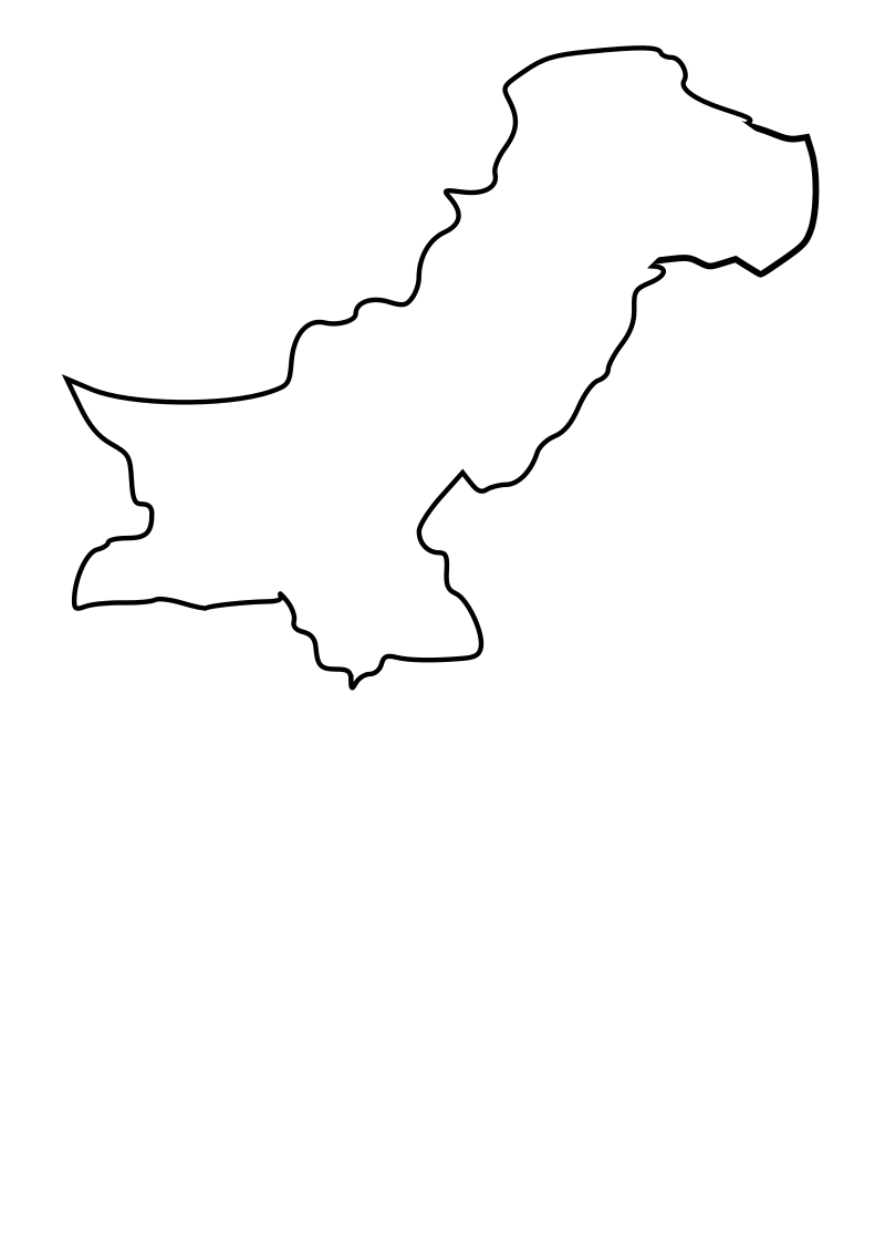 Black Outline Map Of Pakistan Openclipart   195755