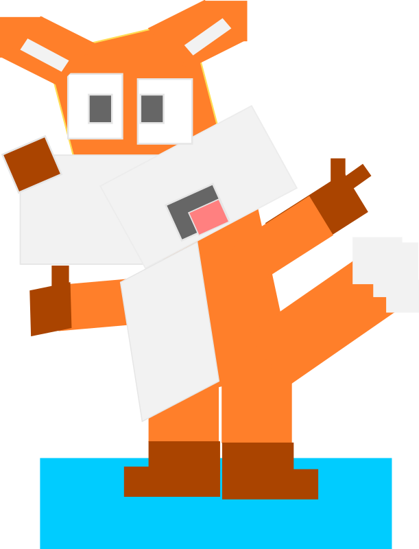 Square animal cartoon fox