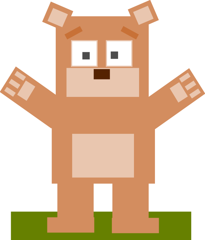 Square animal cartoon bear