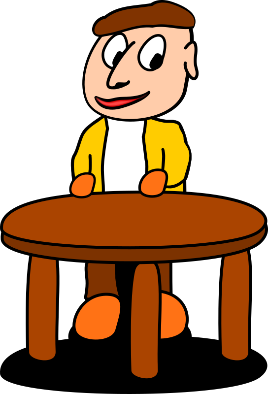 Standing at the table