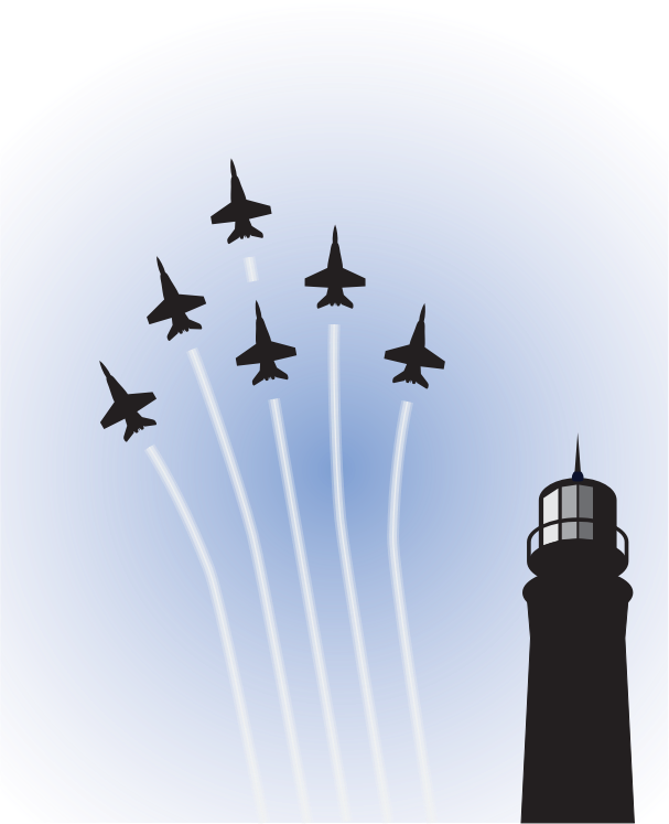 Blue Angels over Lighthouse