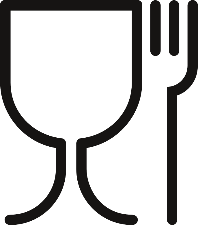 Glass and fork - non toxic material symbol