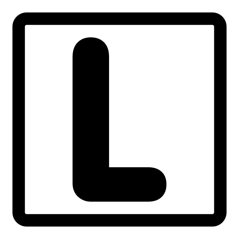 L symbol. Иконка l. Квадратные буквы. Символ l16.