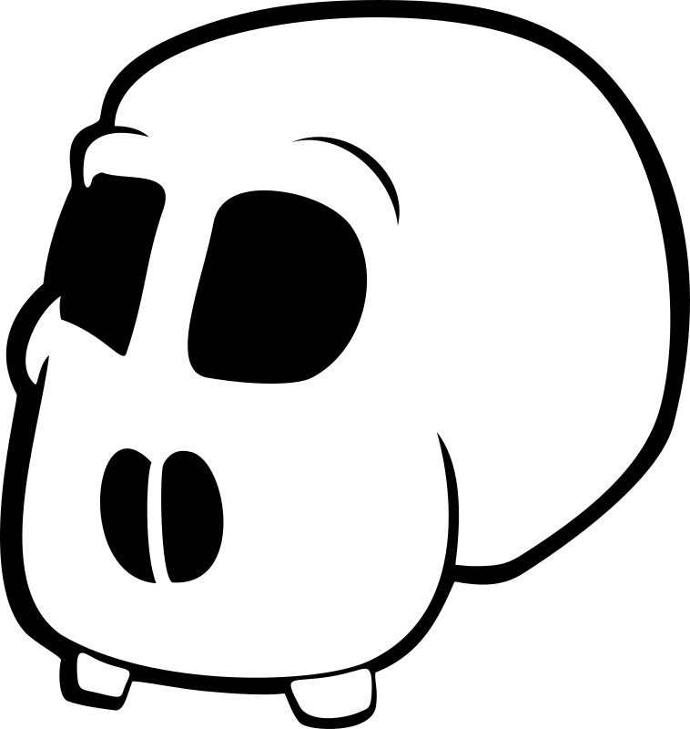 skull cartoon without jawbones an eyeballs