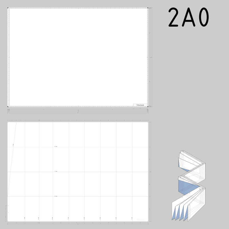 DIN 2A0 technical drawing format and folding