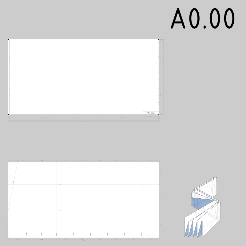 DIN A0.00 technical drawing format and folding