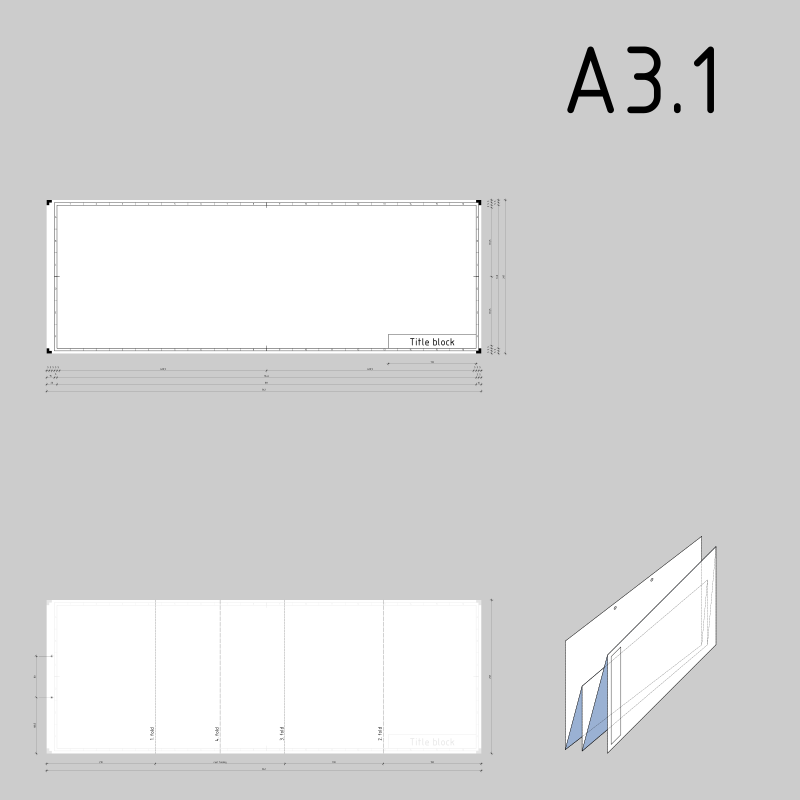 DIN A3.1 technical drawing format and folding