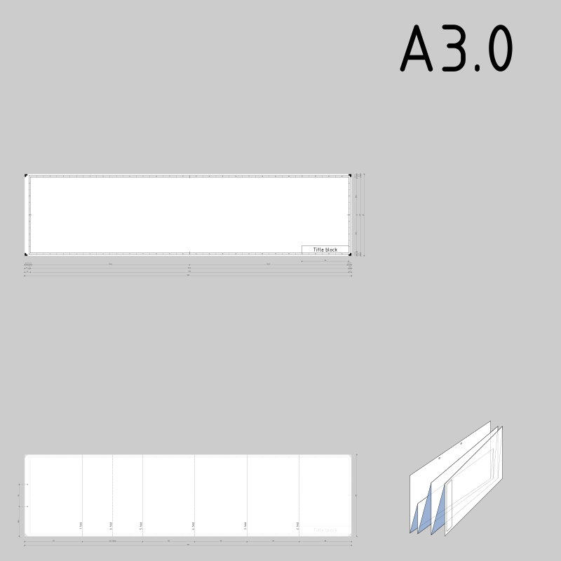 DIN A3.0 technical drawing format and folding