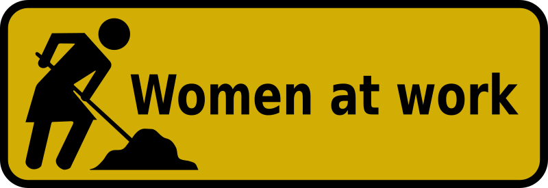 woman working sign