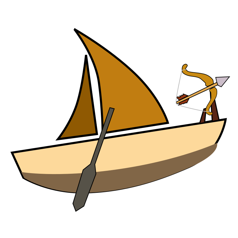 Boat sailing with Arrow attached
