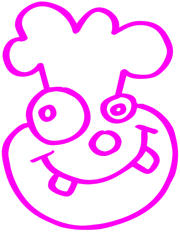 Pink Funny Cartoon Face