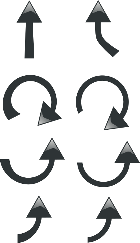 Set of black arrows