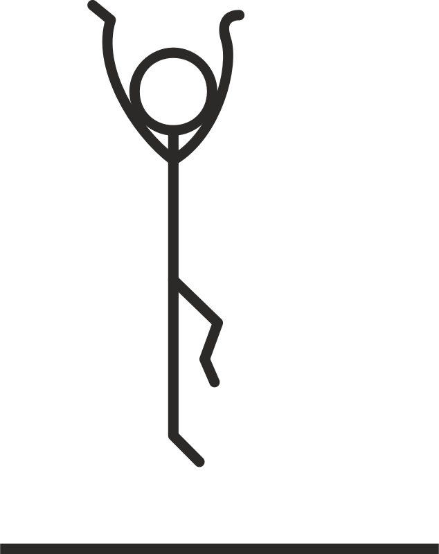 Stick figure jumping