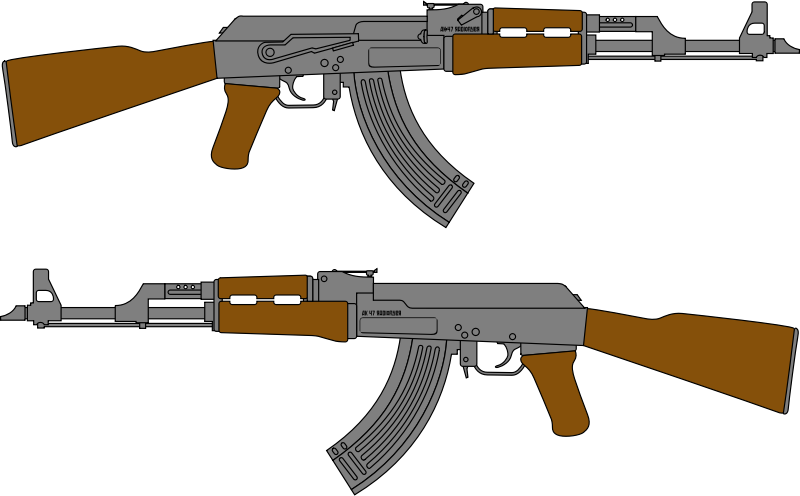 AK 47 Rifle Vector Drawing