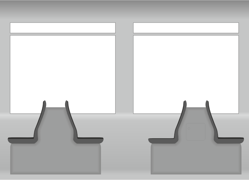 Public transport seats side view