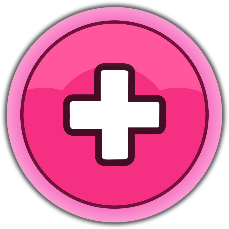 pink button plus - Openclipart