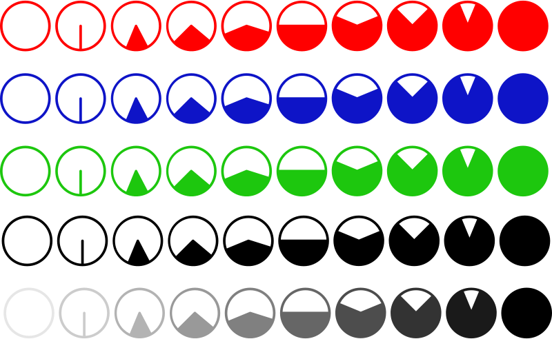 Progress icons filling circle