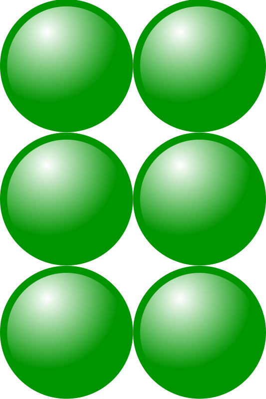 Beads quantitative picture for multiplication 3x2