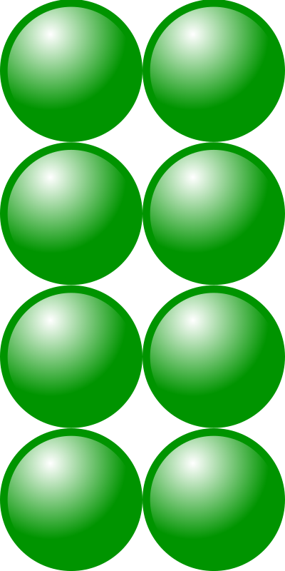 Beads quantitative picture for multiplication 4x2