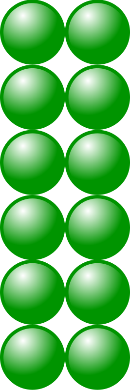 Beads quantitative picture for multiplication 6x2