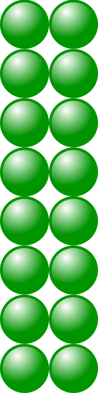 Beads quantitative picture for multiplication 8x2