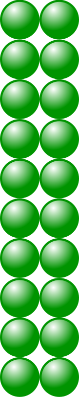 Beads quantitative picture for multiplication 10x2