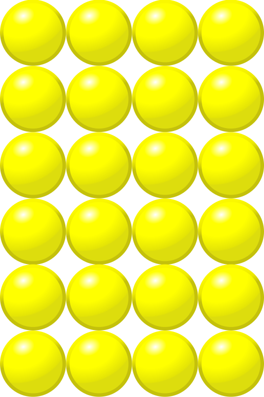 Beads quantitative picture for multiplication 6x4