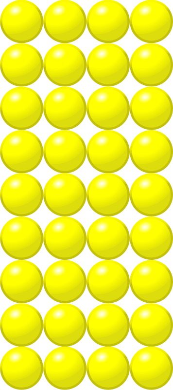Beads quantitative picture for multiplication 9x4