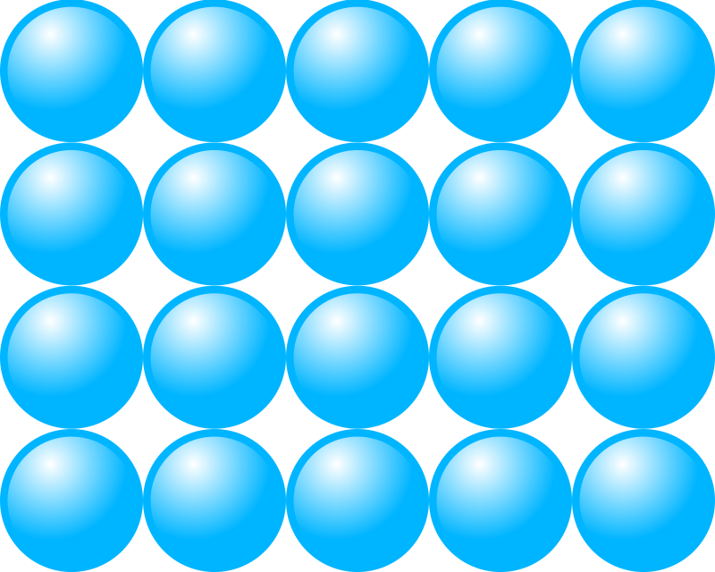 Beads quantitative picture for multiplication 4x5