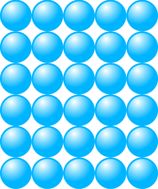 Beads quantitative picture for multiplication 6x5