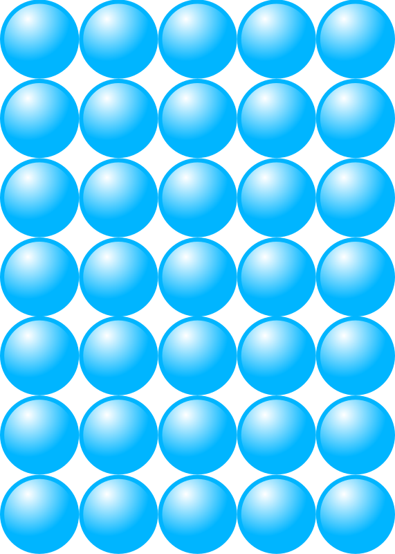 Beads quantitative picture for multiplication 7x5