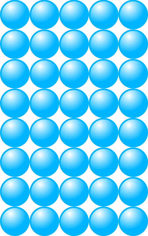 Beads quantitative picture for multiplication 8x5