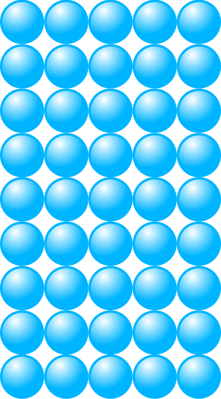 Beads quantitative picture for multiplication 9x5
