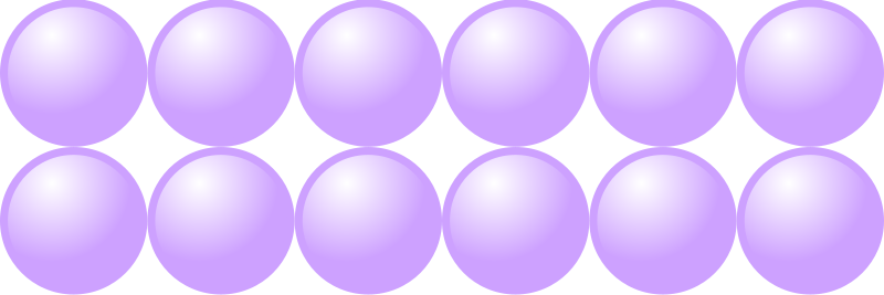 Beads quantitative picture for multiplication 2x6