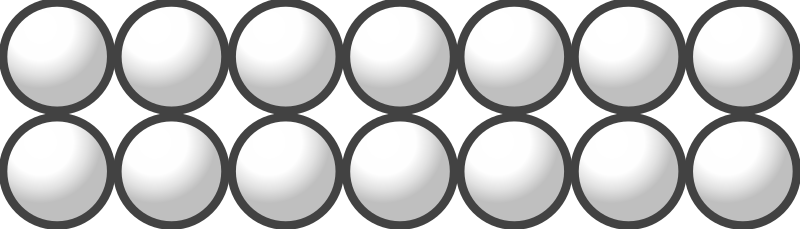 Beads quantitative picture for multiplication 2x7