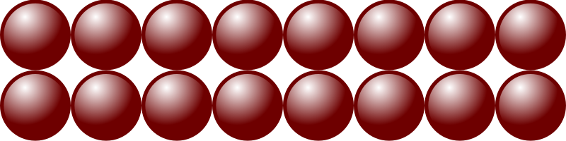 Beads quantitative picture for multiplication 2x8