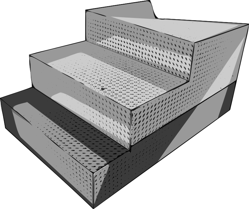 Diamond Pattern Steel Arena Steps